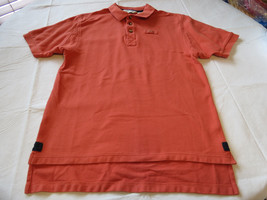 Mens Orvis orange polo shirt cotton M short sleeve casual EUC@ - £20.50 GBP