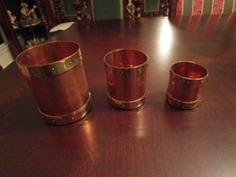Brass And Copper Three Containers No Cover, Made In India Original - £51.43 GBP
