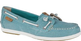 Sperry Top-Sider Bobina Hiedra Azul Agua Lona Slip-On Barco Zapatos STS8... - £30.44 GBP