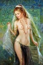 Art Oil painting Beautiful sexy seductive naked girl hand painted On canvas - £55.87 GBP