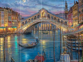 rialto bridge venice italy cafe gondola ceramic tile mural backsplash Medallion - £43.62 GBP+