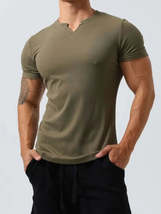 Men&#39;s Plus Size Notched Short Sleeve T-Shirt - $31.49