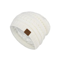 Satin Lined Beanie Hats For Womens Winter Hats For Men Knit Thick Warm S... - £15.62 GBP