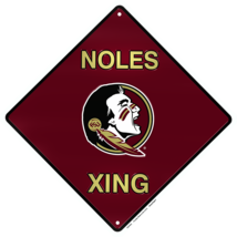 Florida State Seminoles NOLES XING 12&quot; x 12&quot; Embossed Metal Crossing Sign - £7.77 GBP