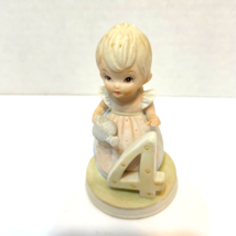 Vintage 1982 Lefton The Christopher Collection Age 4 Birthday Girl Figure 3.5&quot; - £8.37 GBP
