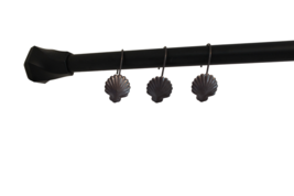 Set of 12 Decorative Seashell Shower Curtain Hooks Rings Hangers Bronze Finish - £7.90 GBP