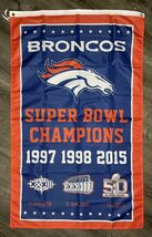 Denver Broncos Vertical Super Bowl Championship Flag 3x5 ft Sports Banne... - $18.99