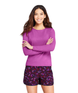 Lands End Women&#39;s Swim Tee Rash Guard Violet Rose New - £22.41 GBP