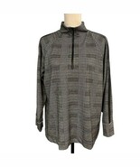 Anne Klein Top Women 1X Black Plaid 1/4 Zip Textured Tunic Neutral Offic... - $23.24