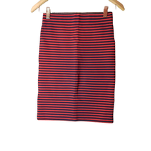 Madewell Womens XS Pencil Skirt Ponte Stripe Poppy Sailor Stretch Red Black - £7.92 GBP