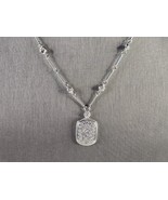 Womens Sterling Silver Modernist CZ Pendant Necklace 11.3g E7861 - €64,48 EUR