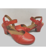 MIZ MOOZ WOMEN&#39;S   LEATHER  HEELED SHOES RED 37EU / 7US  # K-61 - $94.05