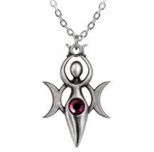 Alchemy Gothic Danu Pendant Fertility Goddess Purple Crystal Necklace P924 Wicca - £22.94 GBP
