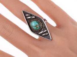 sz6.75 Vintage Navajo sterling and turquoise ring - £61.05 GBP