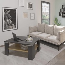 FMD Coffee Table with Shelf Matera Grey and Artisan Oak - £98.42 GBP