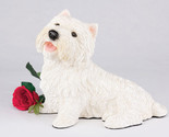 Large 140 Cubic Inches White West Highland Terrier Resin Urn for Cremati... - $184.99