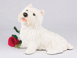 Large 140 Cubic Inches White West Highland Terrier Resin Urn for Cremation Ashes - £147.87 GBP