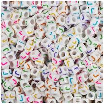 BeadTin Letter J White Opaque 6mm Cube Alphabet Beads - Colors (80pcs) - $2.09