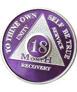 18 Month Purple Silver Plated AA Medallion Chip - £15.02 GBP