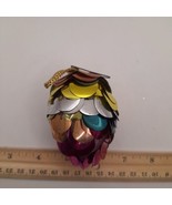 Vtg Metalic Multi-Color Sequins On Foam Pine Cone Christmas Ornament Han... - $14.64 CAD