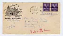 Daniel Webster Inn Envelope Franklin New Hampshire 1951 - $11.88