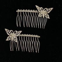 Handmade Butterfly Hair Comb Crystal Sparkle Glass Beads Bridal Wedding ... - £10.16 GBP