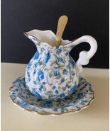 Royal Chintz 2179 Blue &amp; White Floral Gold Guilded Creamer Pitcher, Matc... - £15.75 GBP