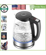 Premium 1.7L Electric Glass Kettle - 304 Stainless Steel &amp; Boil-Dry Prot... - $78.32 CAD