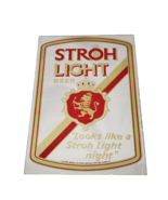 VINTAGE 12x19 Stroh&#39;s Beer Looks Like a Stroh Light Night Mirror Bar Sign - £46.59 GBP