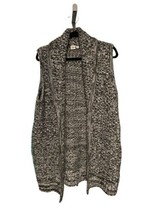Gap Marled Charcoal Heather BW Stitch Open Alpaca Sweater Vest Women’s Large - £19.95 GBP