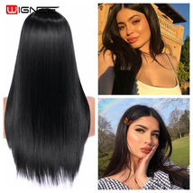 Natural Long Straight Synthetic Wig Ombre Hair For Women Middle Part Hai... - $48.99