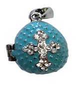 Russe Fait à la Main Faux Pendentif,Bleu Clair W / Gem Croix,Ouverture À... - $37.73