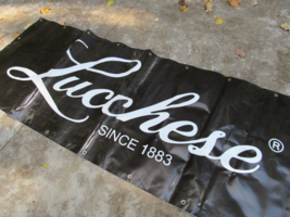 HUGE!  96&quot; x 35&quot; (8&#39; x 3&#39;) advertising banner LUCCHESE BOOTS high end cowboy - £59.09 GBP