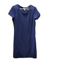 Dana Buchman Women&#39;s MEDIUM Dress Travel Anywhere Short Sleeve Knit Blue - £13.66 GBP
