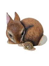 Franklin Mint Slowpoke Easter Bunny rabbit figurine snail anthropomorphic vtg - $39.55
