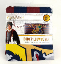 Harry Potter Hogwarts Body Pillow Case Super Soft 20in X 54in New - £9.37 GBP