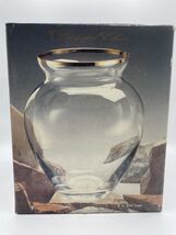 Crystal Clear Gold Rim Vase Expressions Gold 24K 8.5 in Style 202/196 Bs304 - $1.95