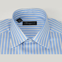 Men Reddington 100% Cotton Dress Sports shirt Regular Modern fit 175 Blue Stripe image 2