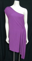 Haute Hippie Purple Sleeveless One Shoulder Shift Dress Small Asymmetrical Hem 6 - £31.12 GBP