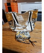 Vera Bradley Canvas Tote Bag Purse Go Wild Colorblock Yellow Floral And ... - $34.60