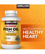 Kirkland Signature Fish Oil 1000mg 400 Softgels Heart Health (USP Verified) - $98.00