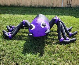 Huge Chrisha Creations Inflatable Lighted Black and Purple Spider 6 ft x... - £46.50 GBP