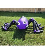 Huge Chrisha Creations Inflatable Lighted Black and Purple Spider 6 ft x... - £45.64 GBP