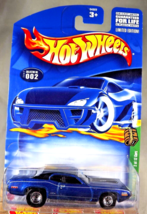 2002 Hot Wheels #2 Treasure Hunt 2/12 &#39;71 PLYMOUTH GTX Blue w/Real Riders DD Sp - £14.55 GBP