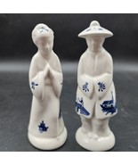 CURCHILL England BLUE WILLOW China Asian Figural Salt &amp; Pepper Shaker Se... - $31.20 CAD