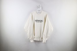 Vtg 90s Mens XL Spell Out The Museum Watch Movado Crewneck Sweatshirt White USA - £55.46 GBP