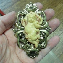 (CL65-8) BABY little CHERUB lil angel ivory CAMEO Pin Pendant Jewelry brooch - £28.59 GBP