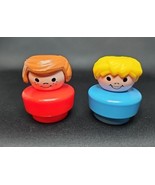 Fisher Price Chunky Little People Set of 2 Two Red Blue Freckles Blonde ... - $223.89 MXN