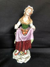 Antique german SITZENDORF porcelain . Lady with fruit. Marked bottom - £101.43 GBP