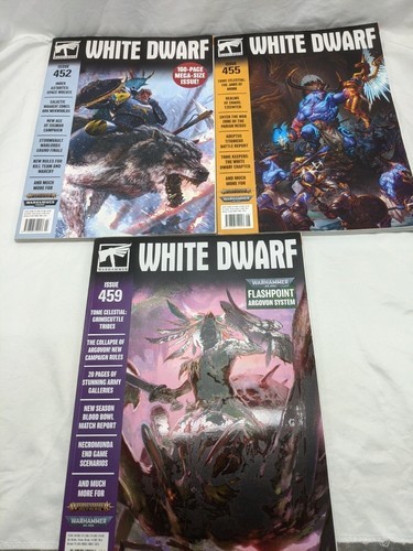 Lot Of (3) Games Workshop White Dwarf Magazines 452 455 459 - $18.71